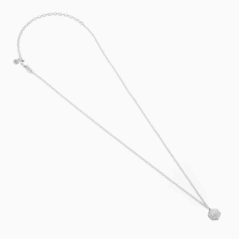 Shimmering Hexa Pendant Necklace