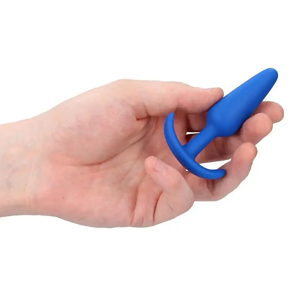 Shots Silicone Blue Slim Small Butt Plug for Beginners