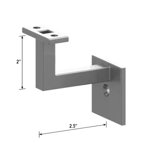 [SHRB] Square Handrail Bracket - 2" X 2-1/2" Wall Mount (BS, MBL)