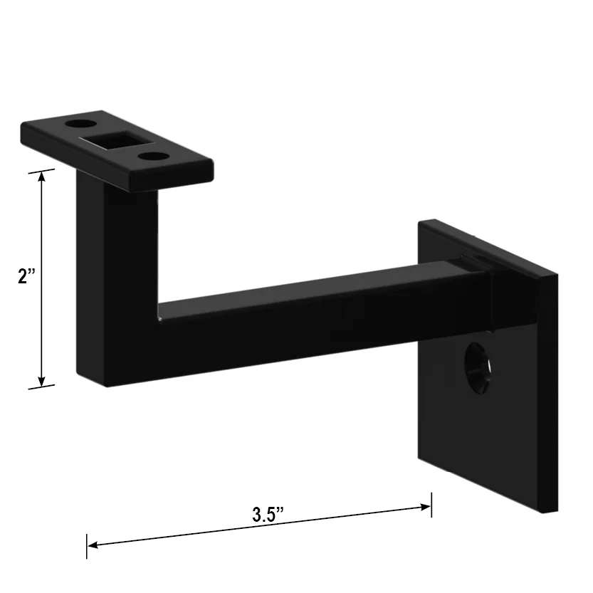 [SHRB] Square Handrail Bracket - 2" X 3-1/2" Wall Mount (BS, MBL)