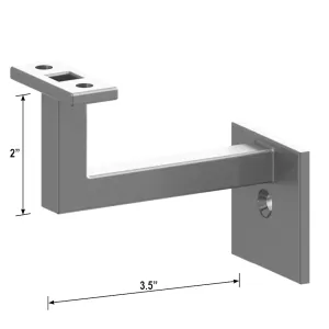 [SHRB] Square Handrail Bracket - 2" X 3-1/2" Wall Mount (BS, MBL)