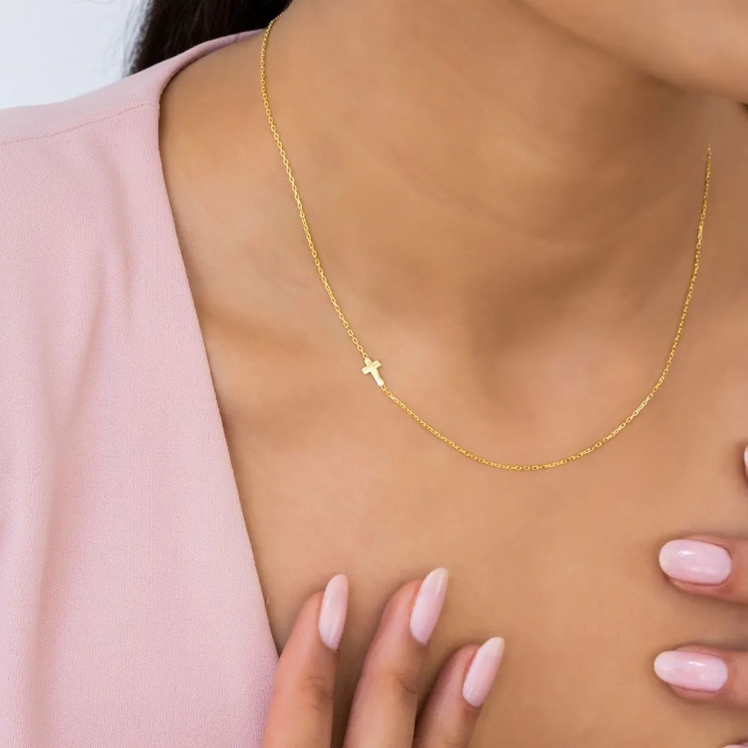 Sideways Cross Necklace