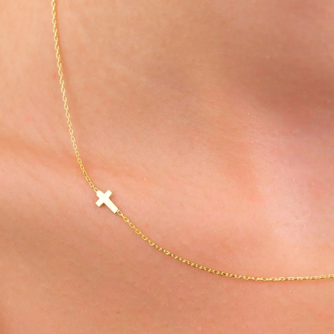 Sideways Cross Necklace