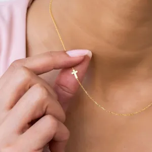 Sideways Cross Necklace