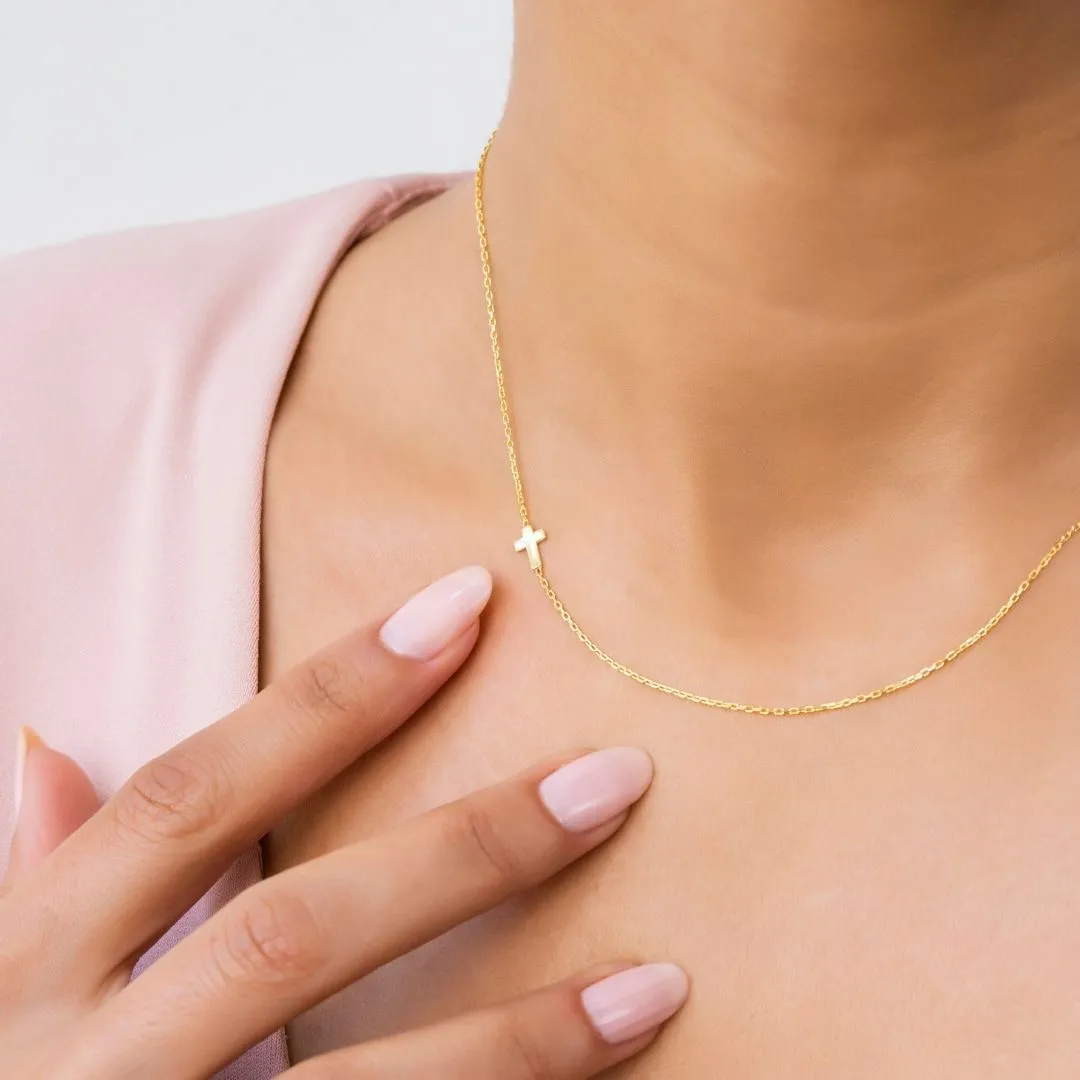Sideways Cross Necklace