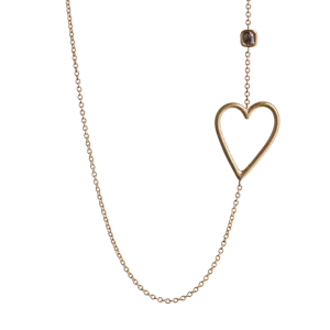 Sideways Heart & Diamond Necklace