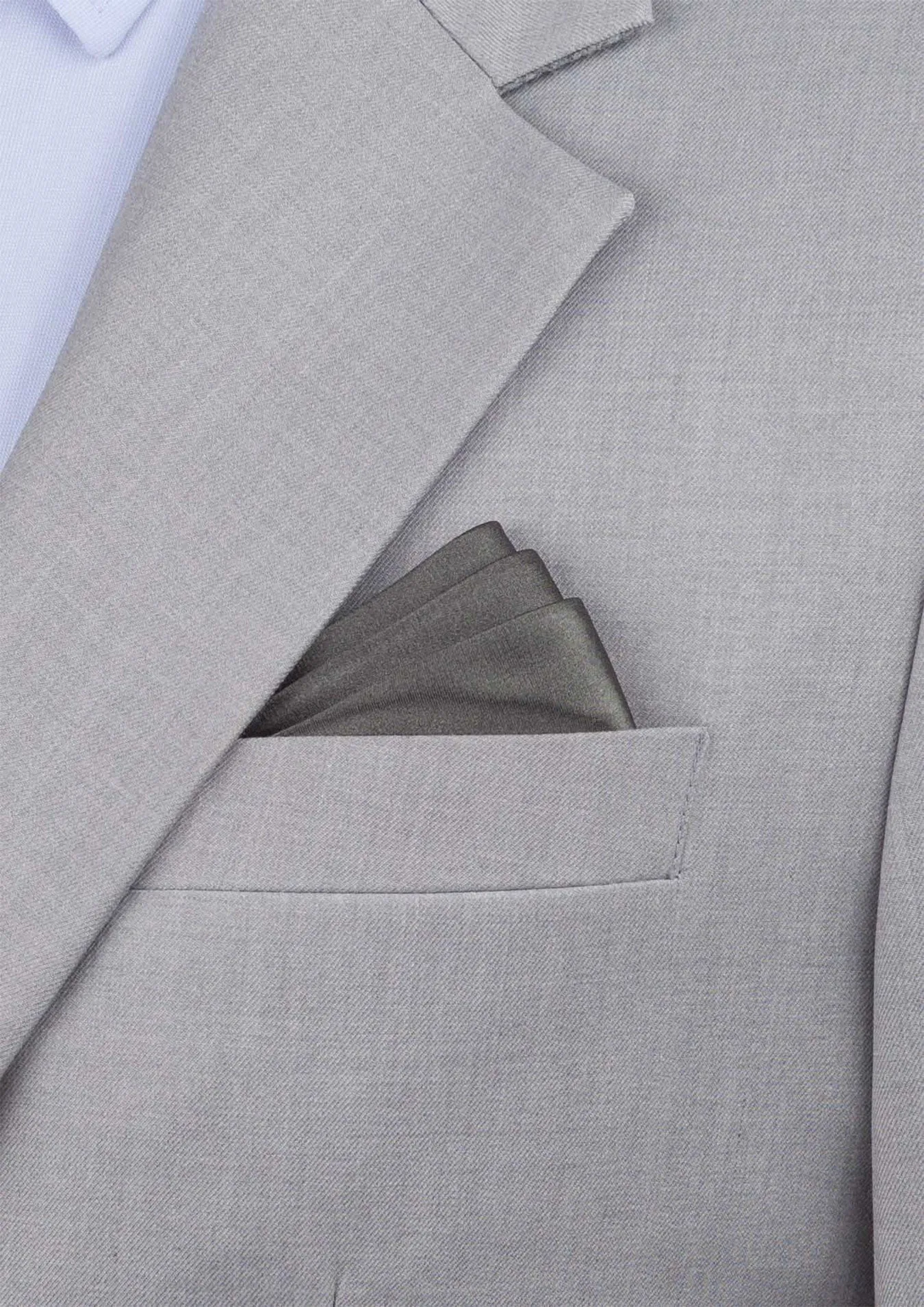 Silk Satin Graphite Grey Pocket Square