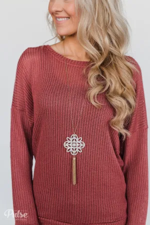 Snowflake & Tassel Necklace- Gold