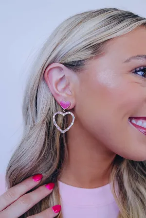 So Lovely Stacked Heart Enamel Earrings