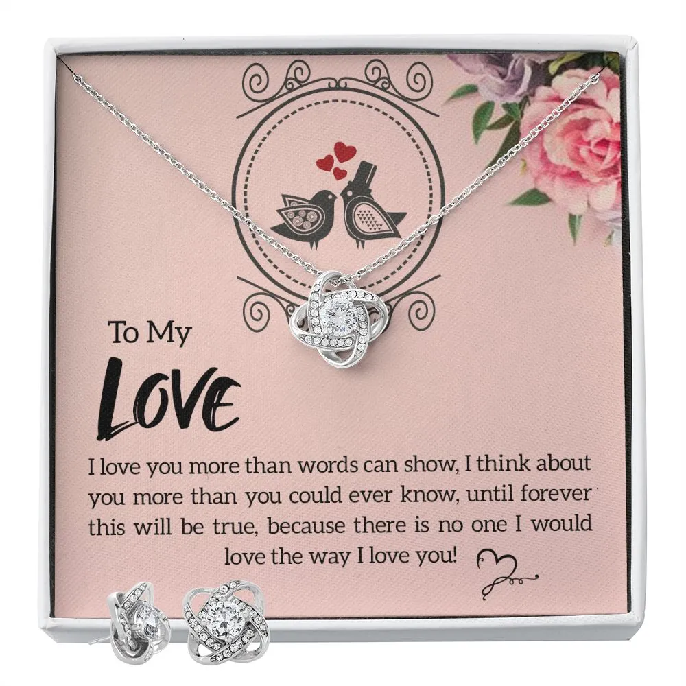 Soulmate Love Knot Jewelry Set-I love you more