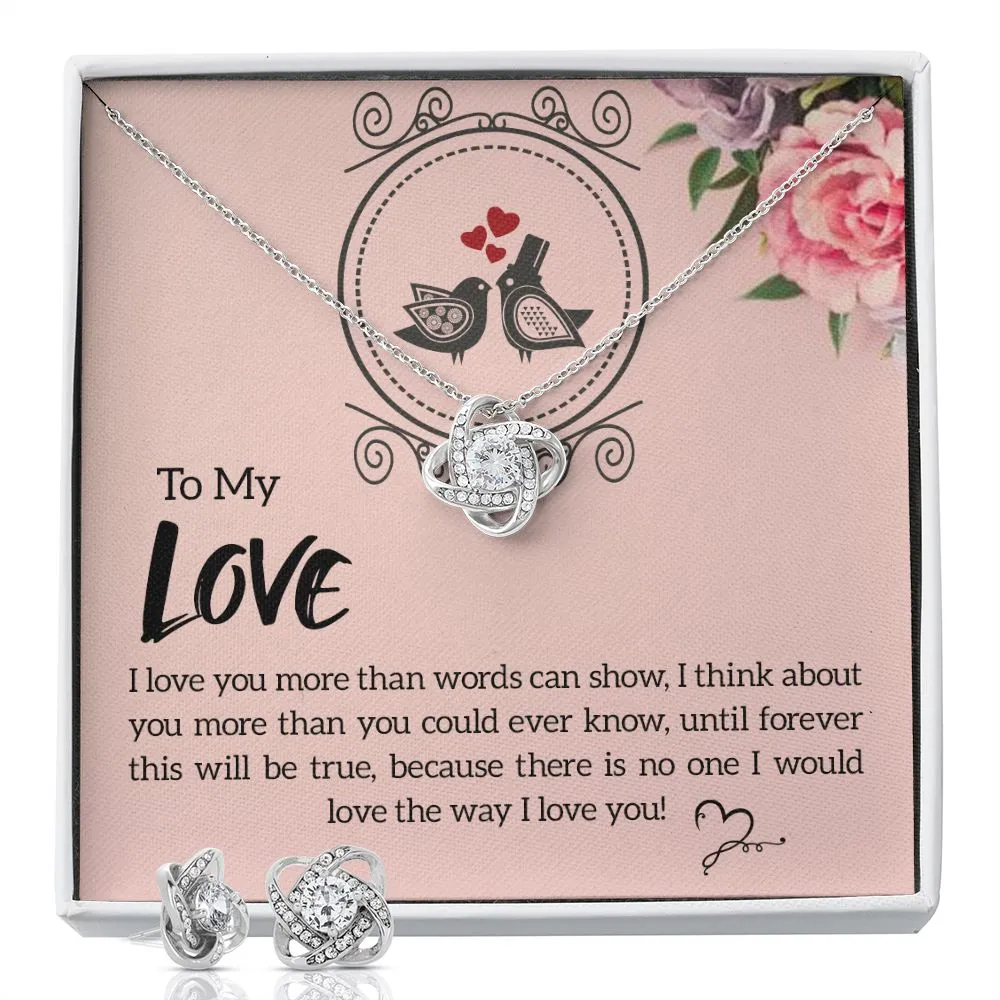 Soulmate Love Knot Jewelry Set-I love you more