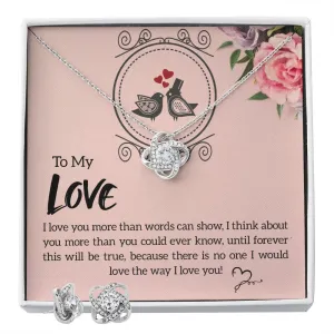 Soulmate Love Knot Jewelry Set-I love you more
