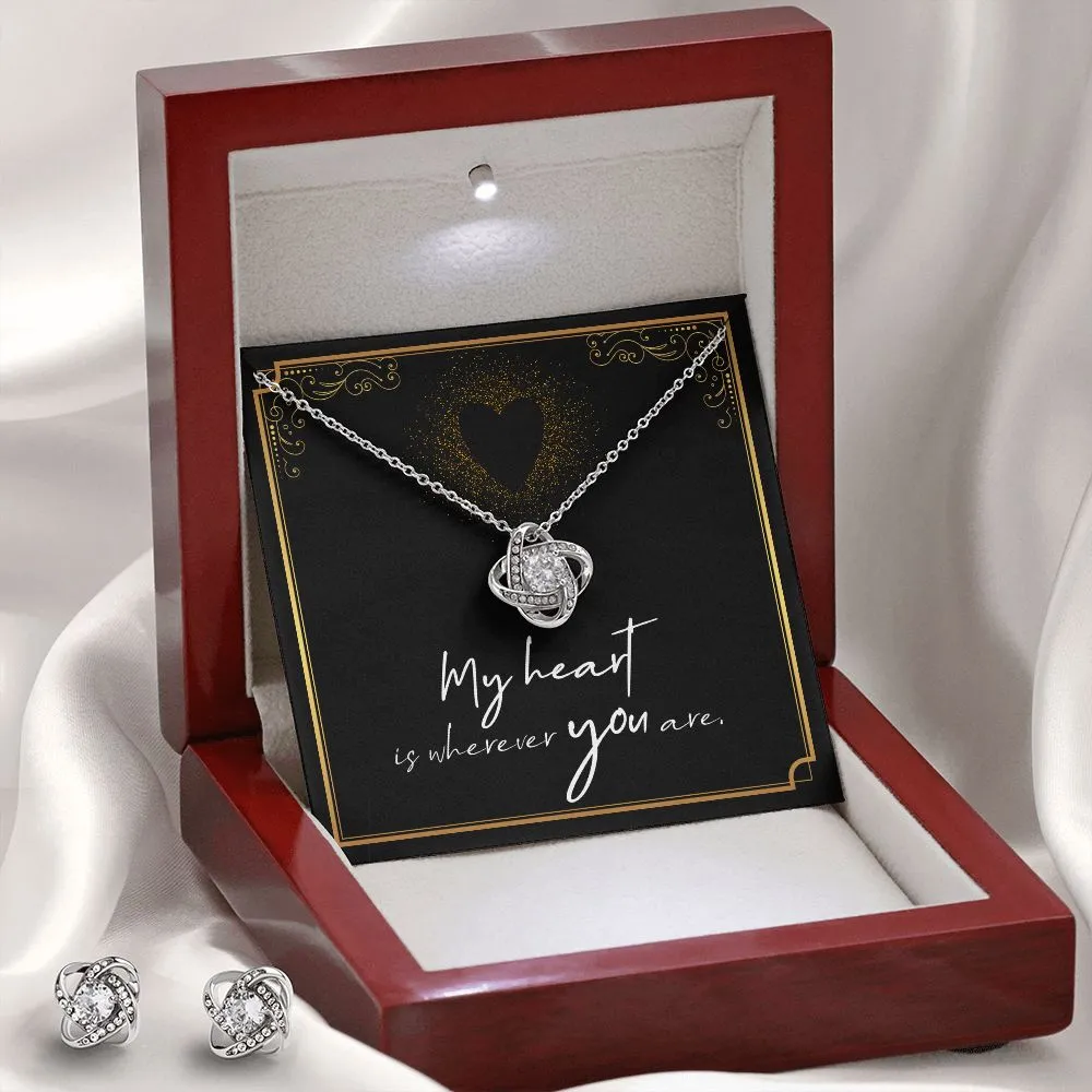 Soulmate Love Knot Jewelry Set-My heart is wherever you are