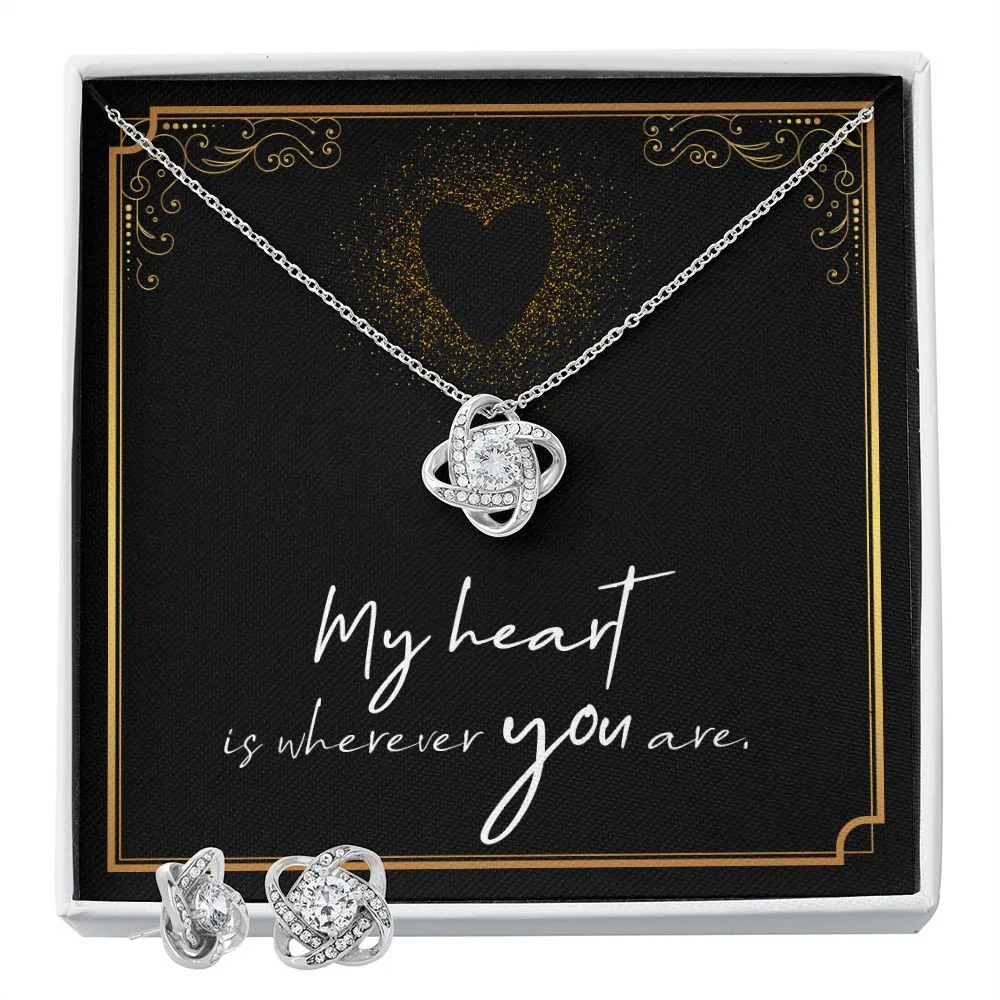 Soulmate Love Knot Jewelry Set-My heart is wherever you are