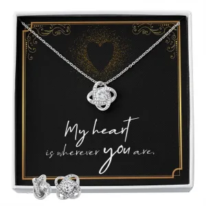 Soulmate Love Knot Jewelry Set-My heart is wherever you are