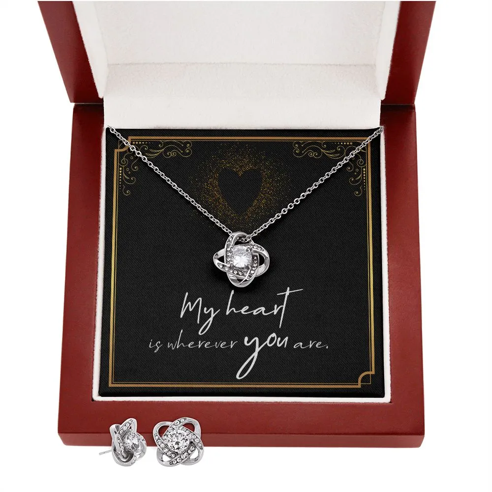Soulmate Love Knot Jewelry Set-My heart is wherever you are
