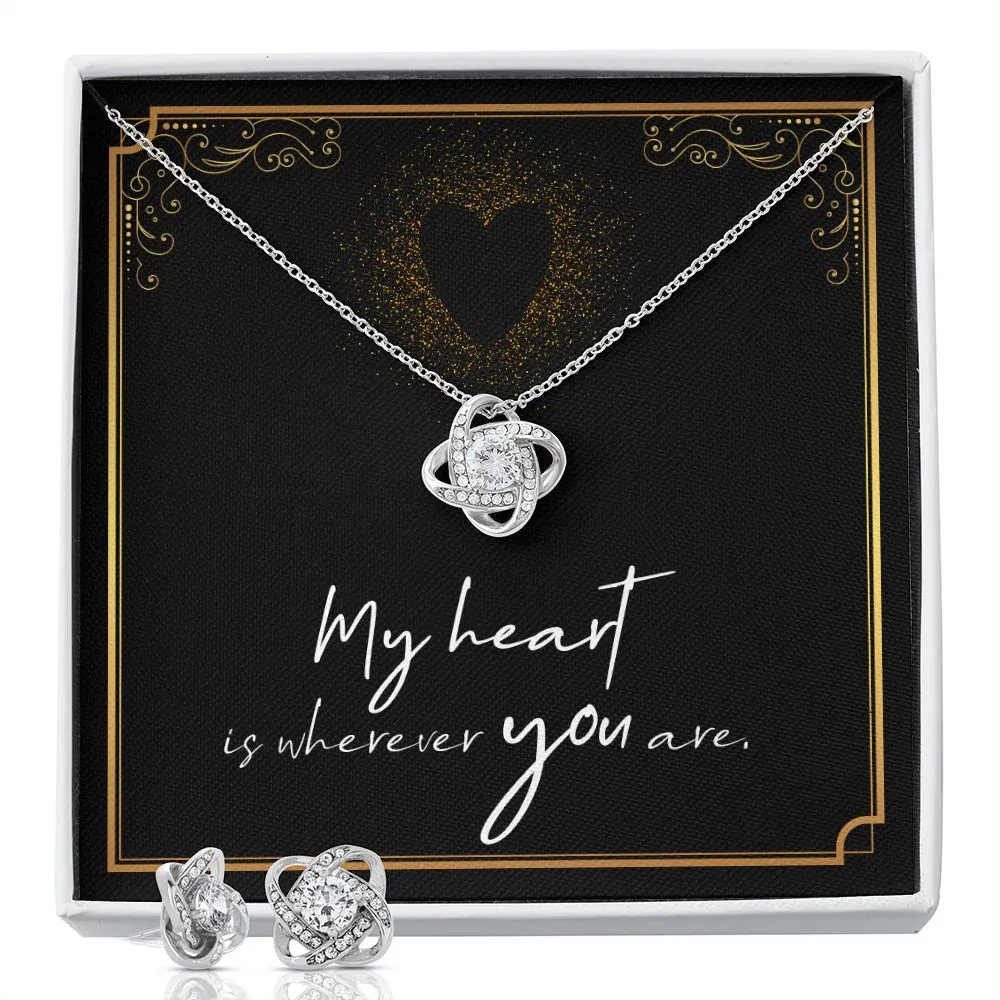 Soulmate Love Knot Jewelry Set-My heart is wherever you are