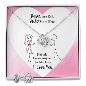 Soulmate Love Knot Jewelry Set-Roses are red