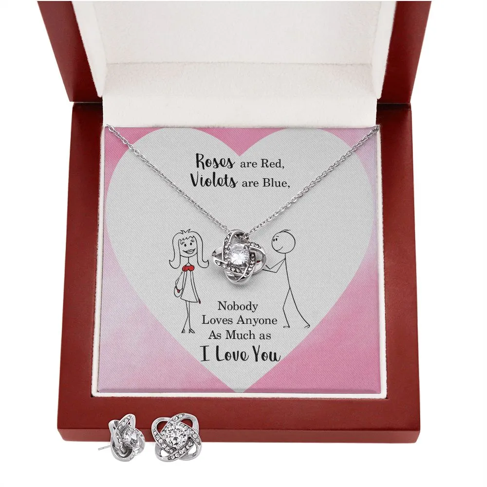 Soulmate Love Knot Jewelry Set-Roses are red