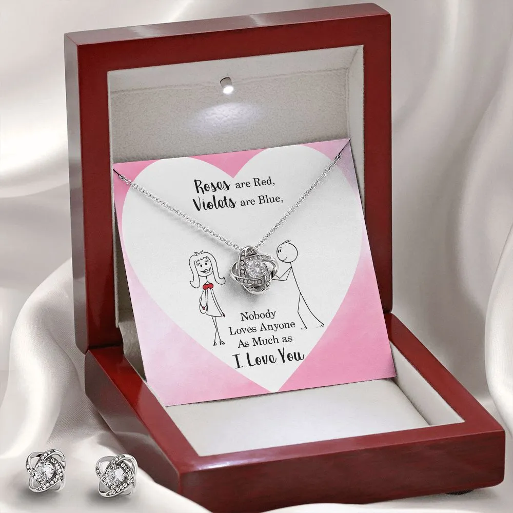 Soulmate Love Knot Jewelry Set-Roses are red
