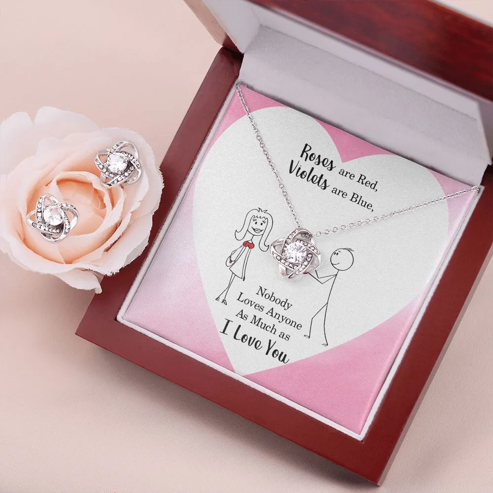 Soulmate Love Knot Jewelry Set-Roses are red