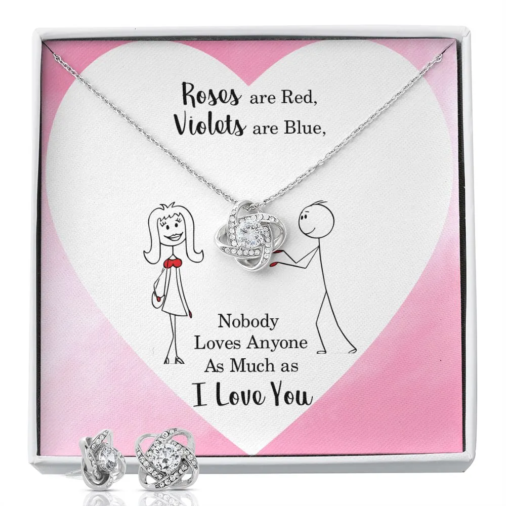 Soulmate Love Knot Jewelry Set-Roses are red