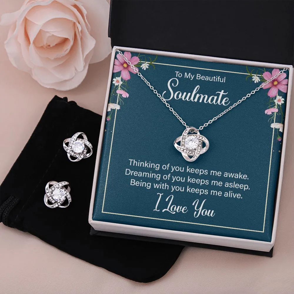 Soulmate Love Knot Jewelry Set-Thinking of you keeps me awake