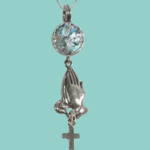 Sterling Silver cross from the Holy Land with authentic roman glass