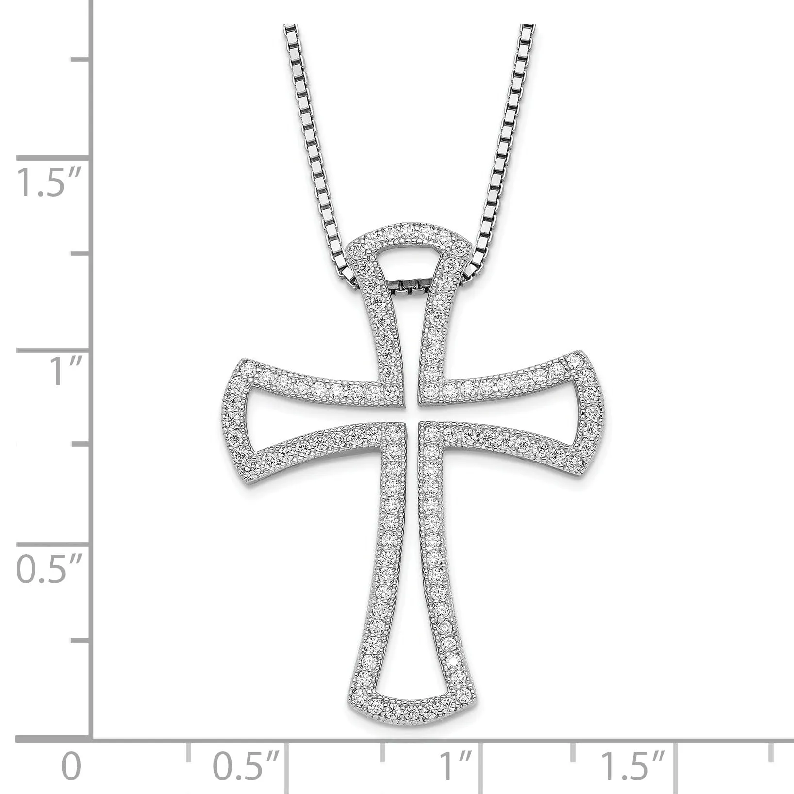 Sterling Silver Cubic Zirconia Cross Necklace