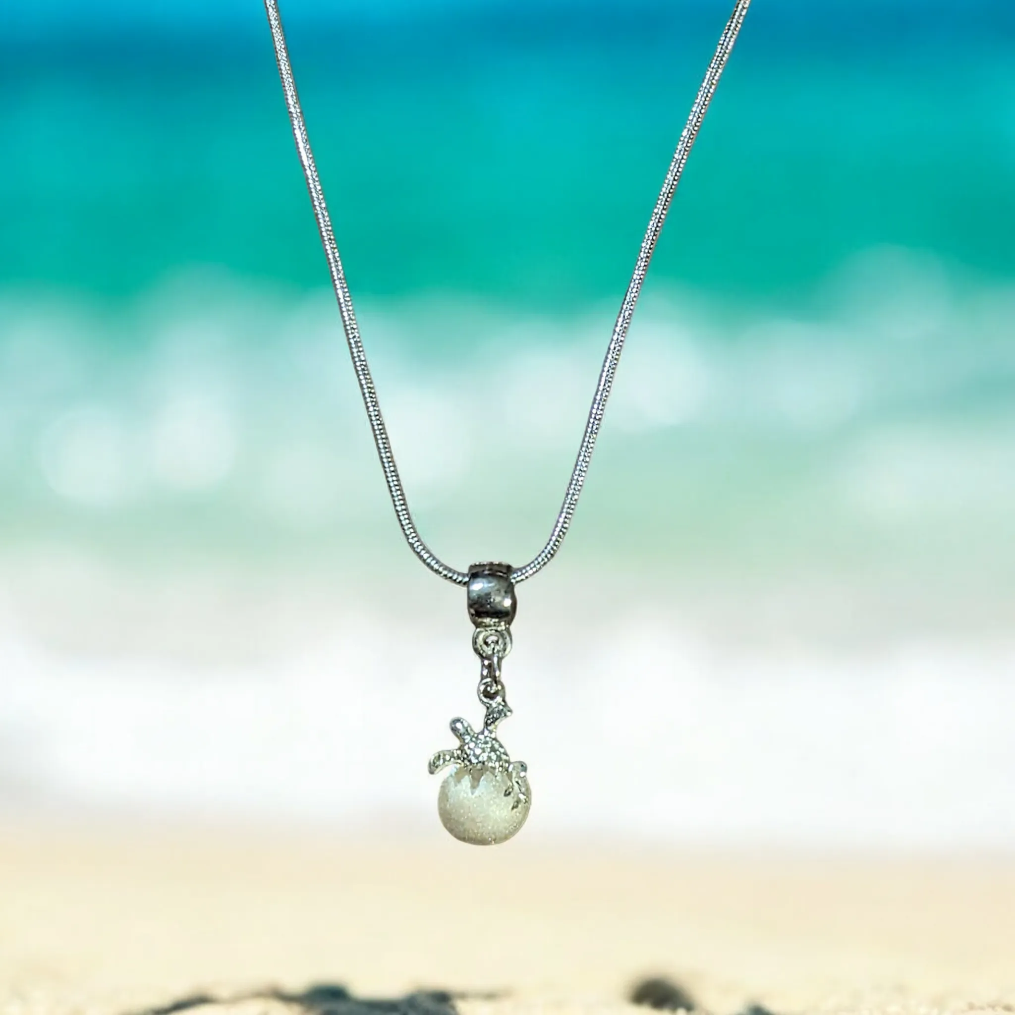 Sterling Silver Turtle Hatchling necklace - 24 inch