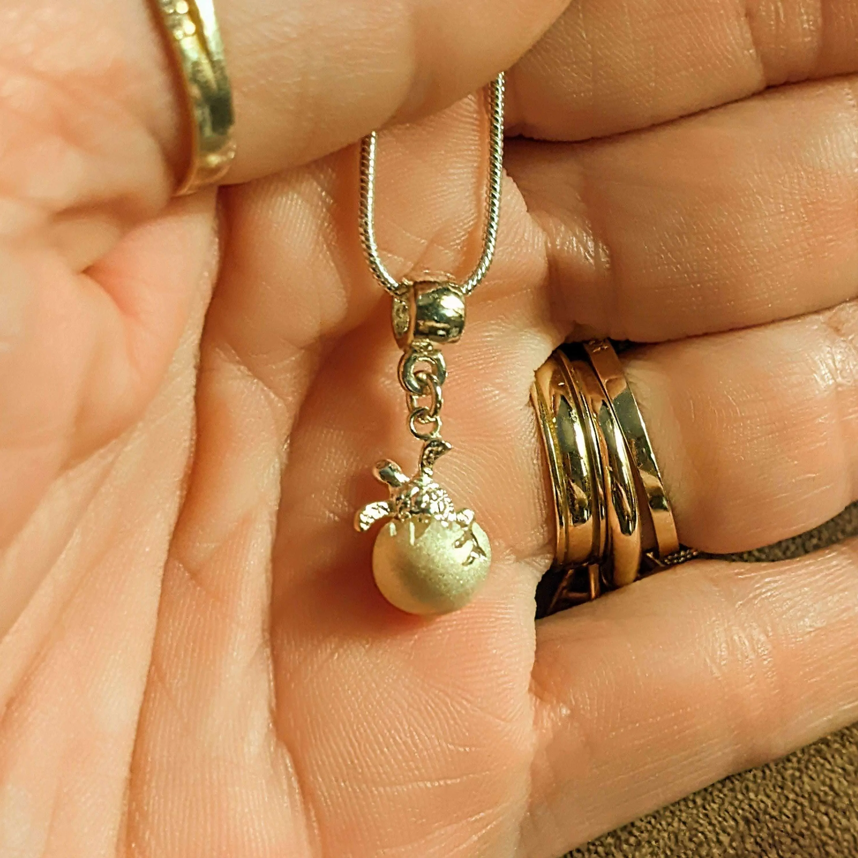 Sterling Silver Turtle Hatchling necklace - 24 inch