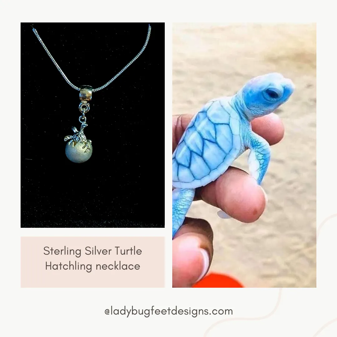 Sterling Silver Turtle Hatchling necklace - 24 inch
