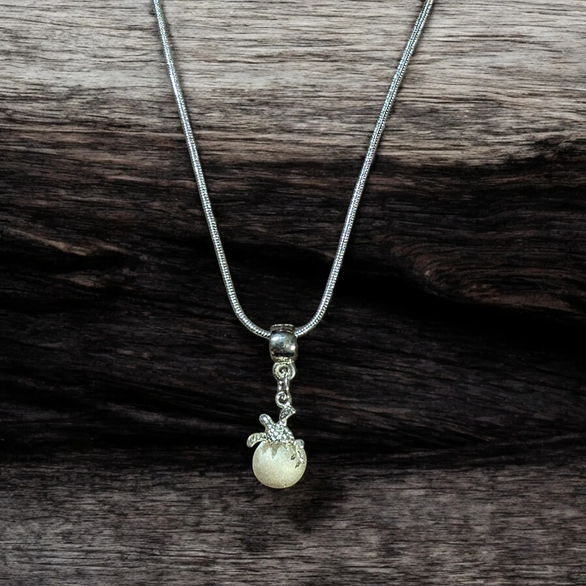 Sterling Silver Turtle Hatchling necklace - 24 inch