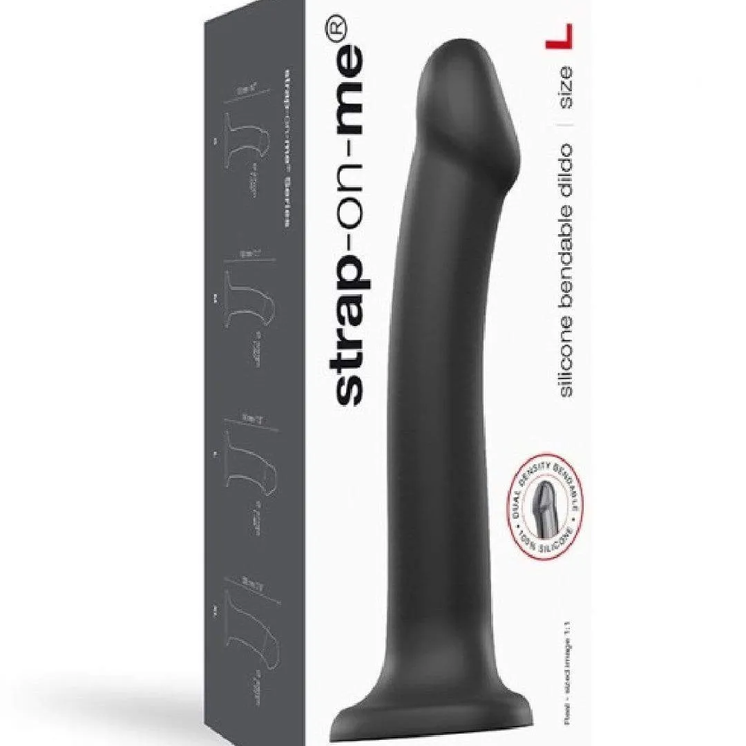 Strap-On-Me Semi-Realistic Large Silicone Dildo - Black