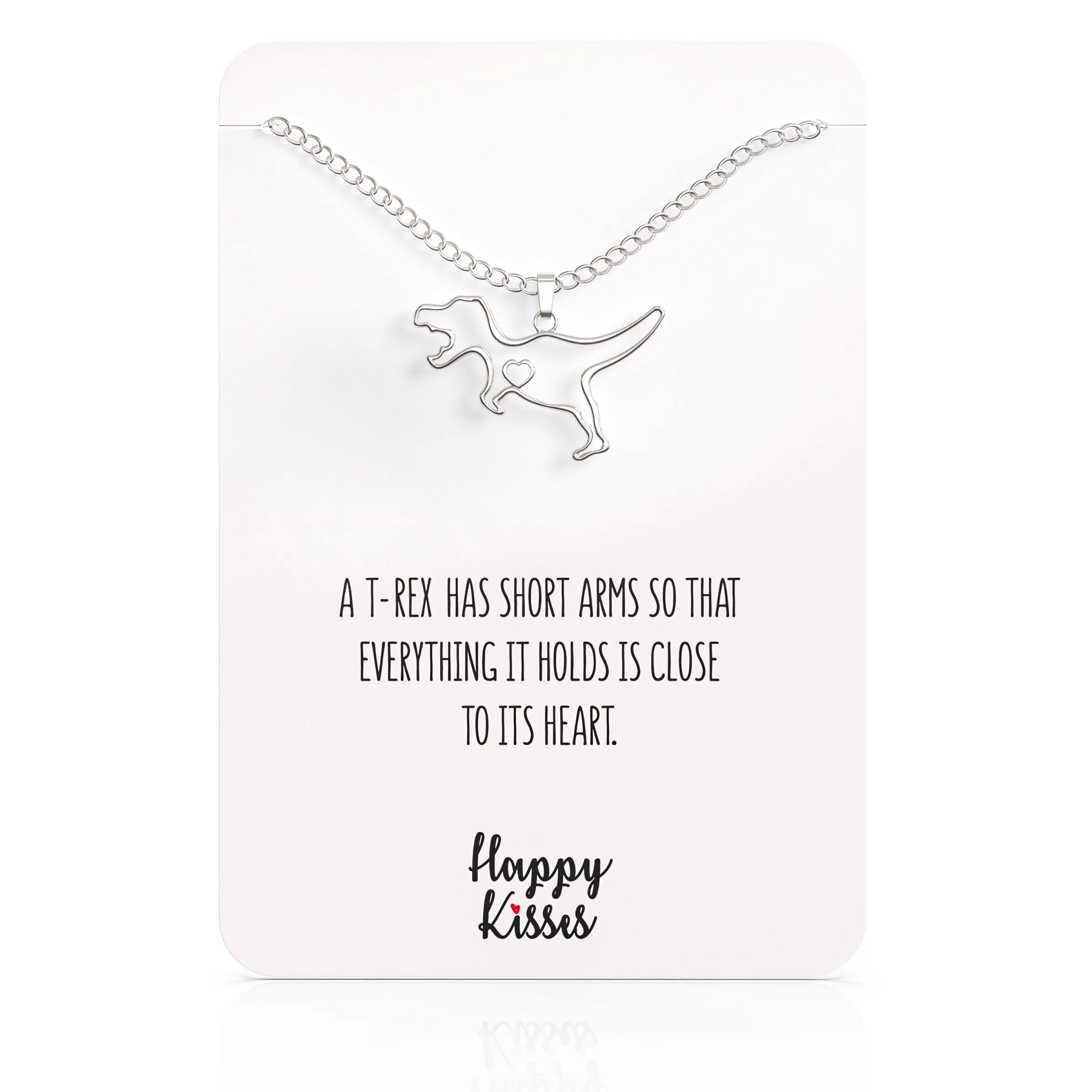 T-Rex Dinosaur Necklace with Message Card