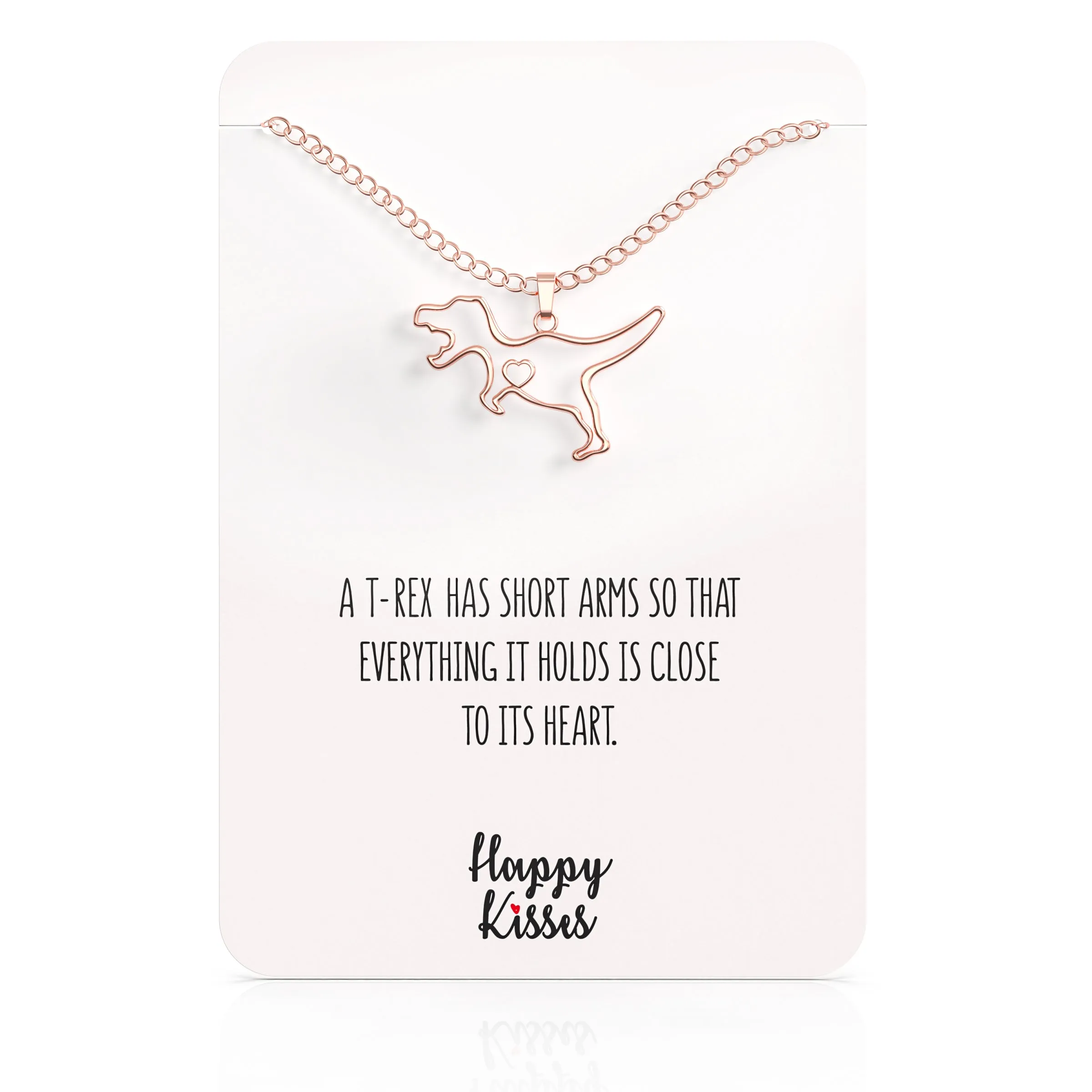T-Rex Dinosaur Necklace with Message Card