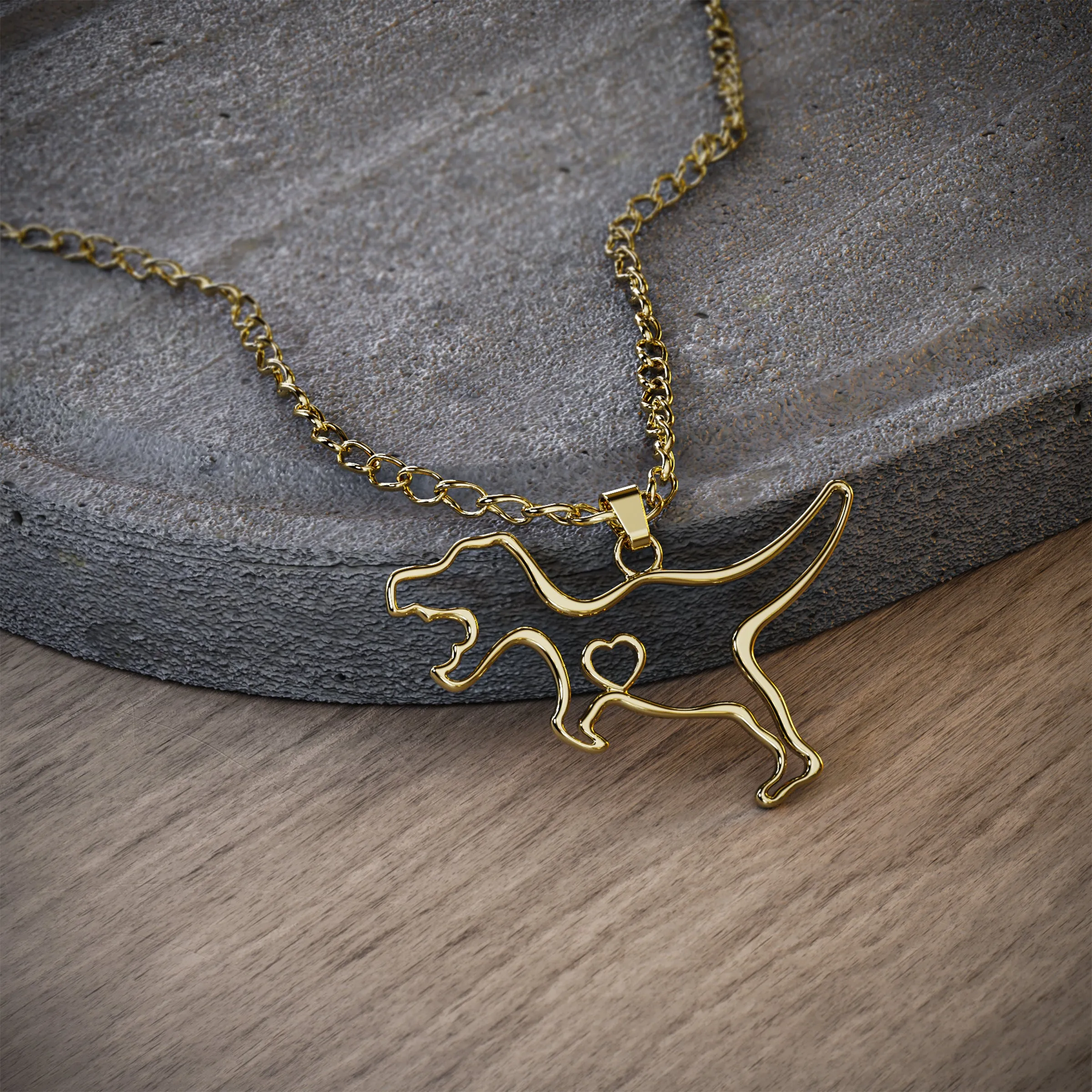T-Rex Dinosaur Necklace with Message Card