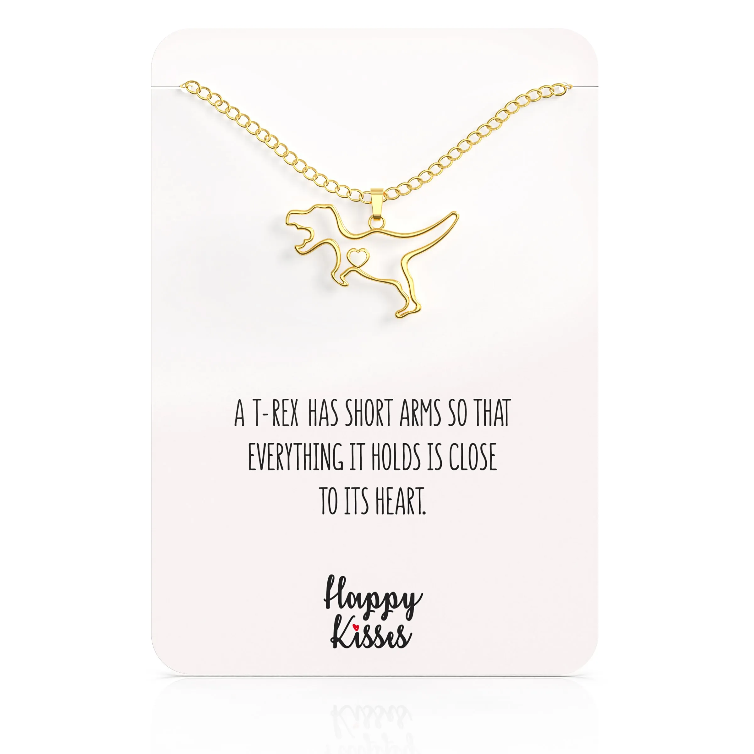 T-Rex Dinosaur Necklace with Message Card
