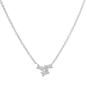 Tashi - Baguette Cluster Necklace in Sterling Silver