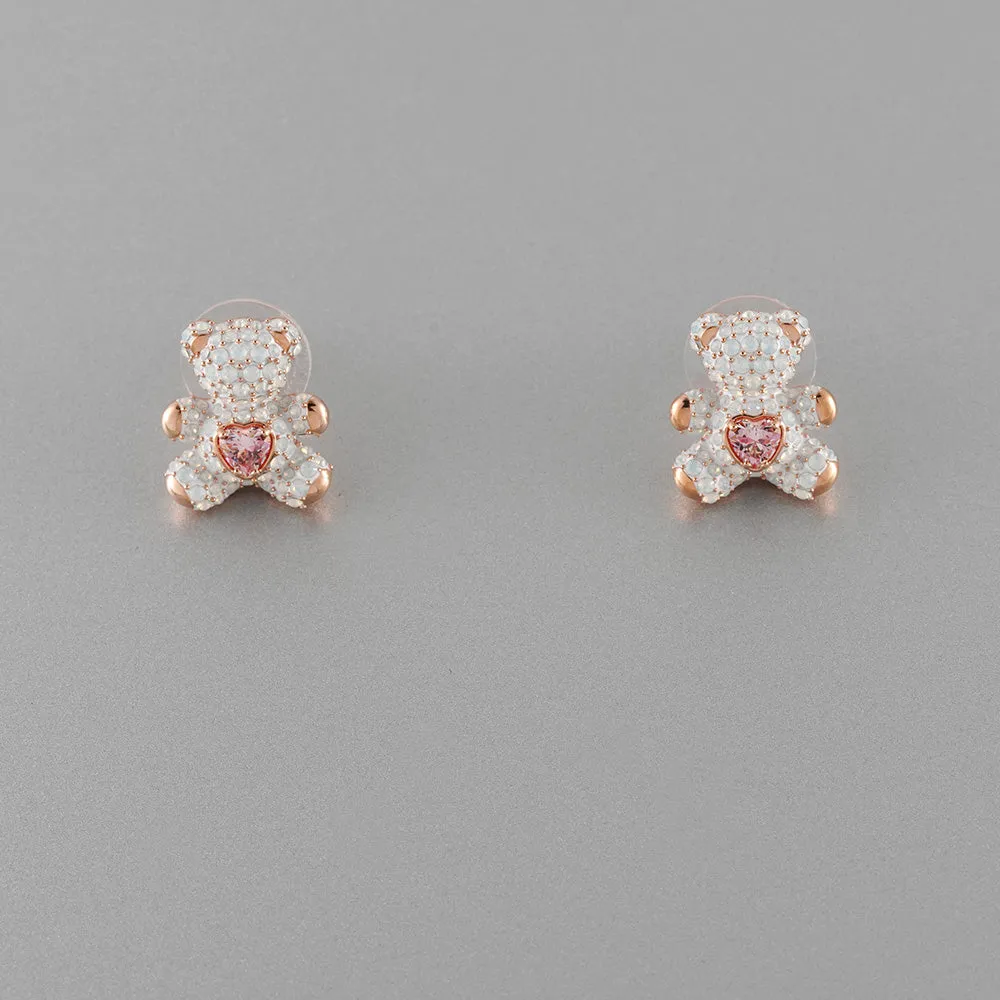Teddy Multi-Colored Rose Gold-Plating Pierced Earrings