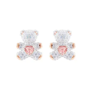 Teddy Multi-Colored Rose Gold-Plating Pierced Earrings