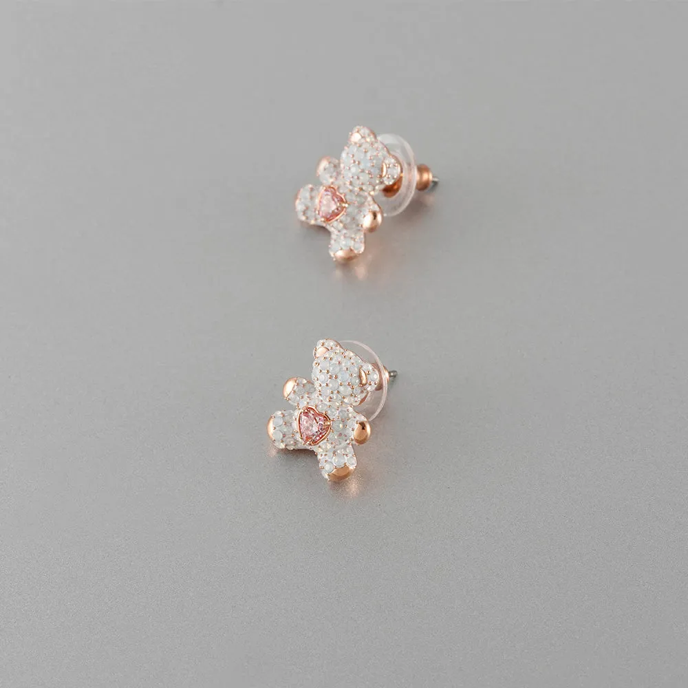 Teddy Multi-Colored Rose Gold-Plating Pierced Earrings