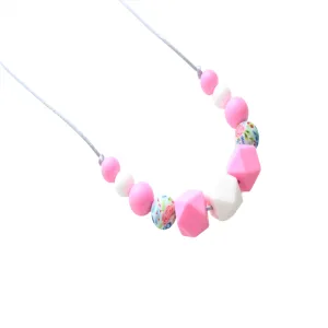 Teething necklace - Hot Pink