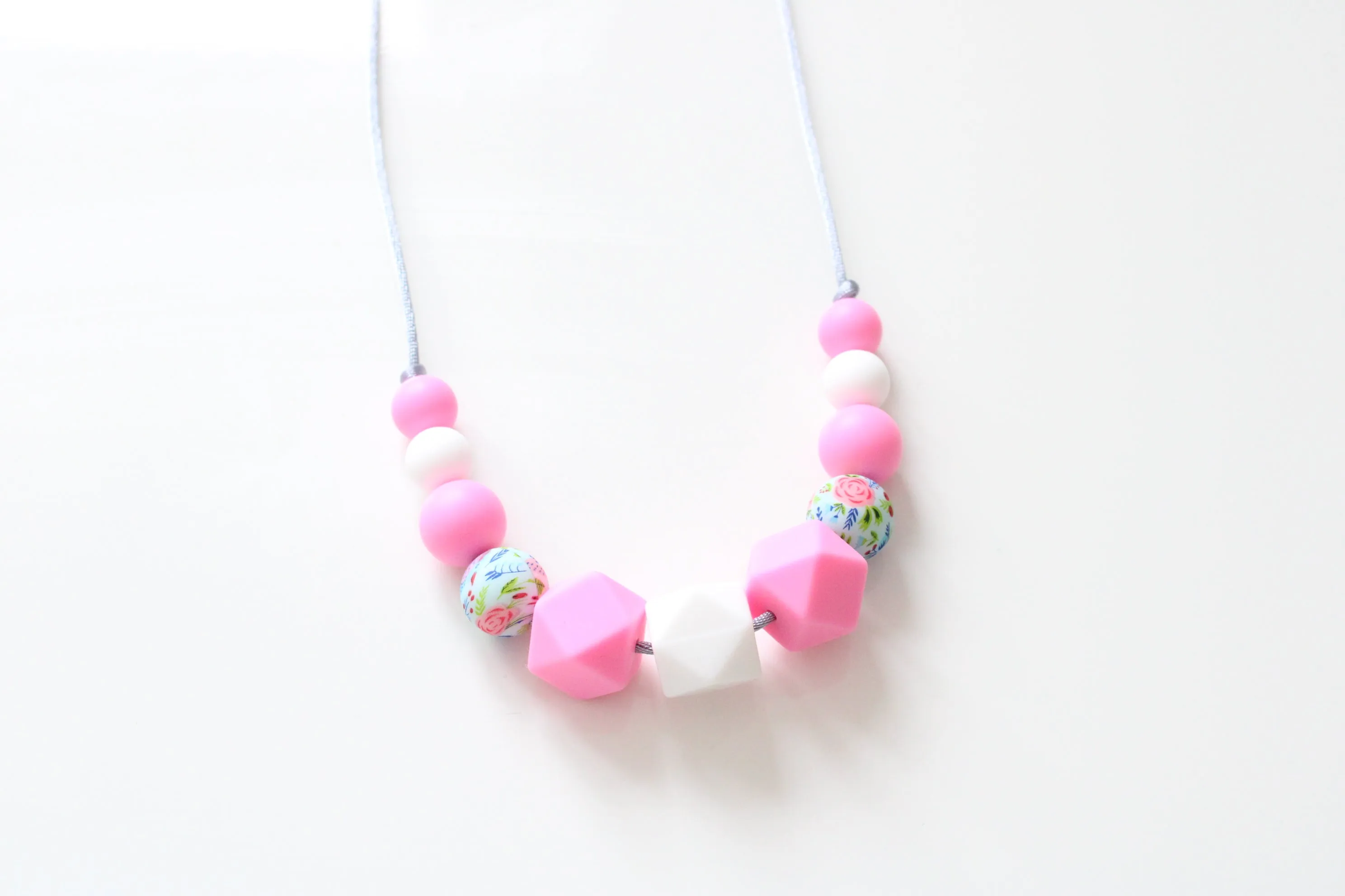 Teething necklace - Hot Pink