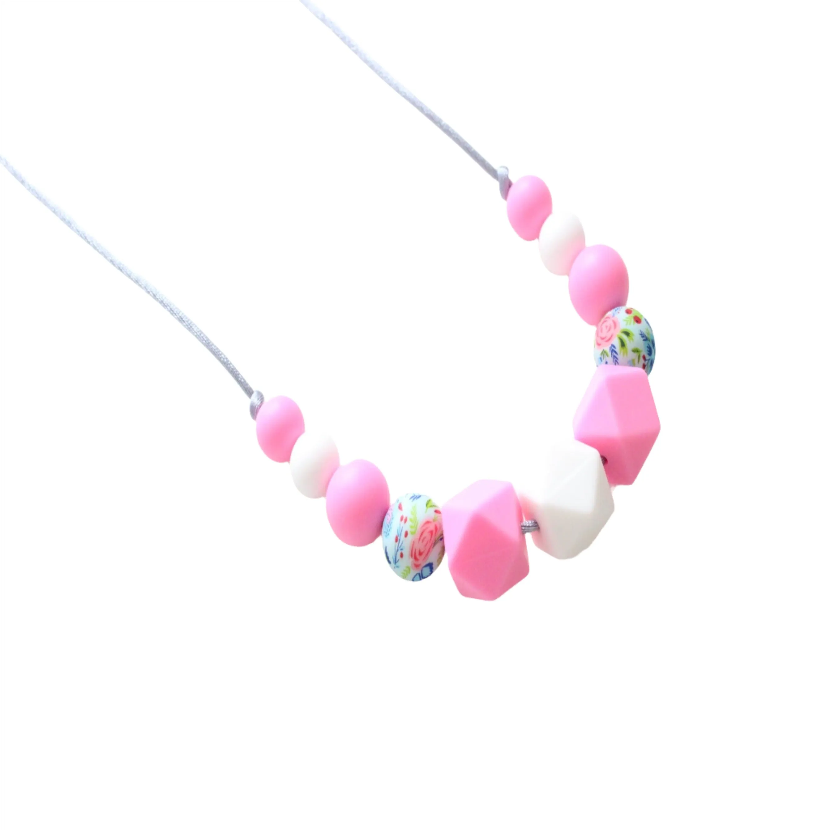 Teething necklace - Hot Pink