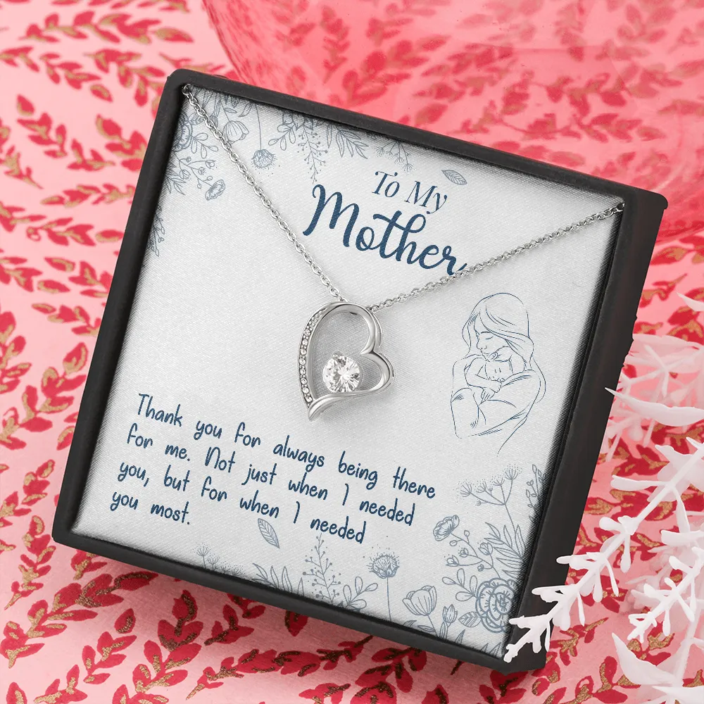 Thank you for always being there-Sentimental Heart Necklace for Mom
