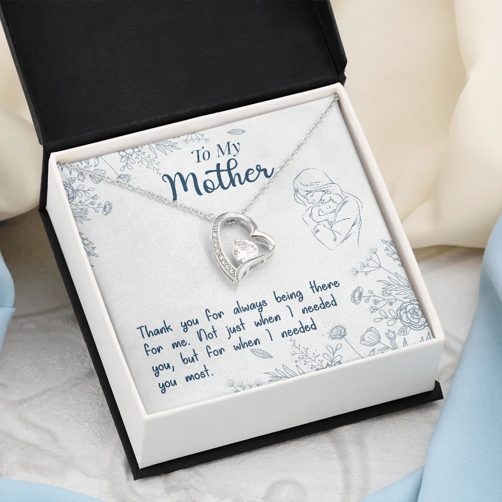 Thank you for always being there-Sentimental Heart Necklace for Mom