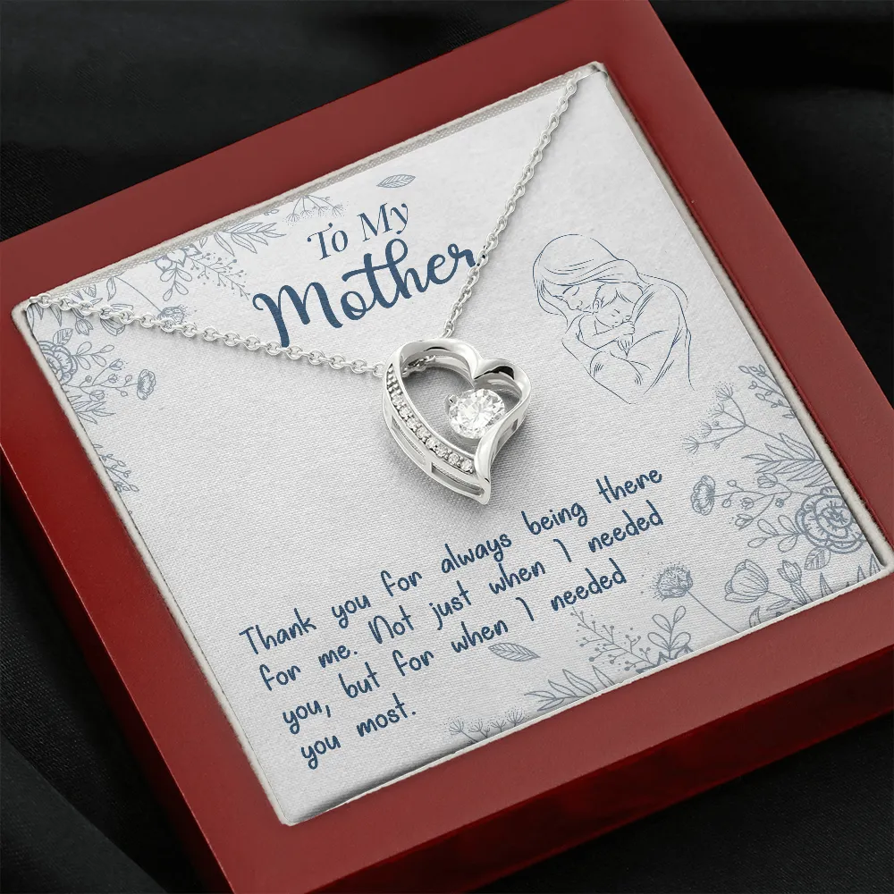 Thank you for always being there-Sentimental Heart Necklace for Mom