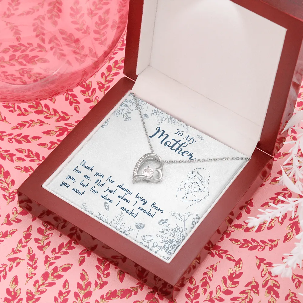 Thank you for always being there-Sentimental Heart Necklace for Mom