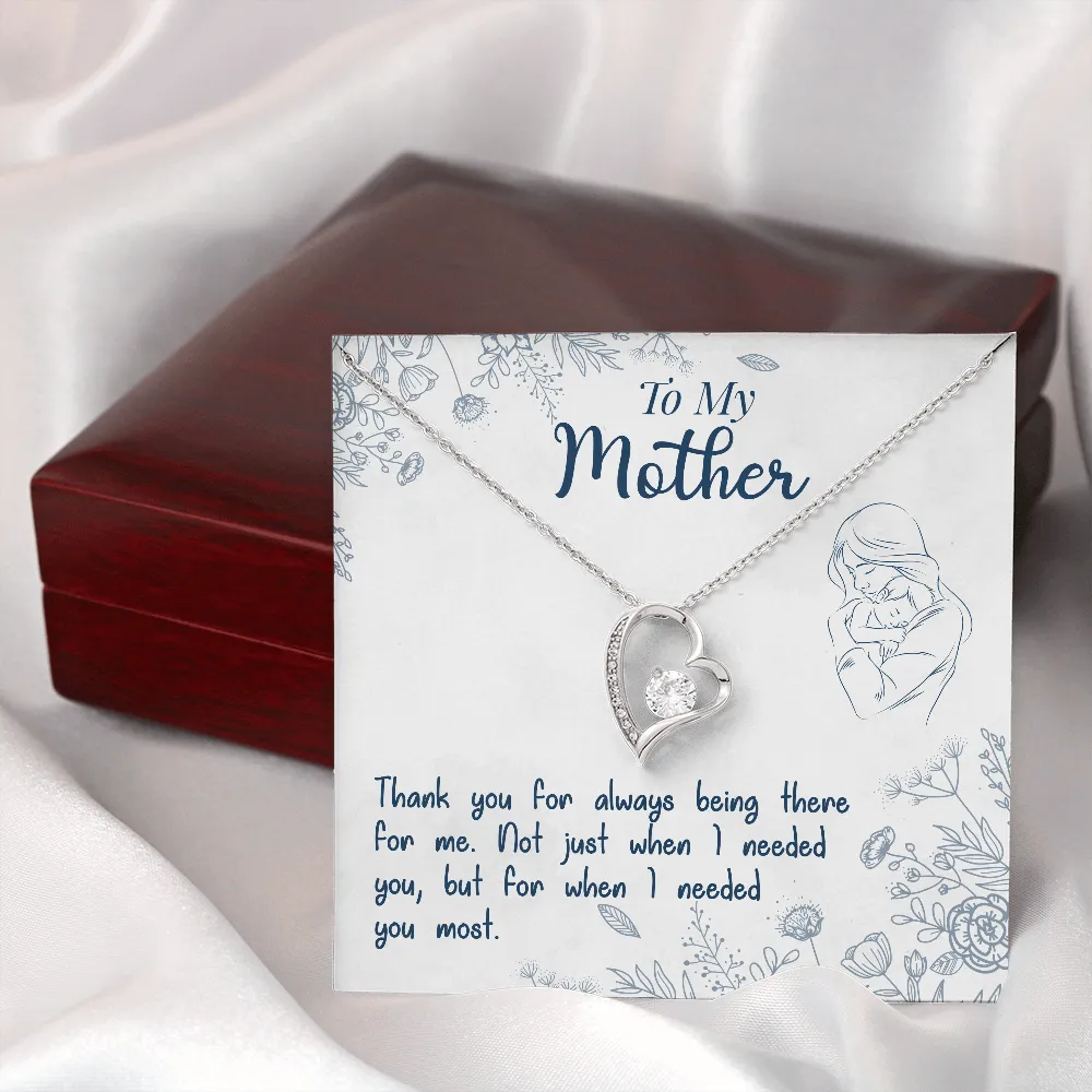 Thank you for always being there-Sentimental Heart Necklace for Mom